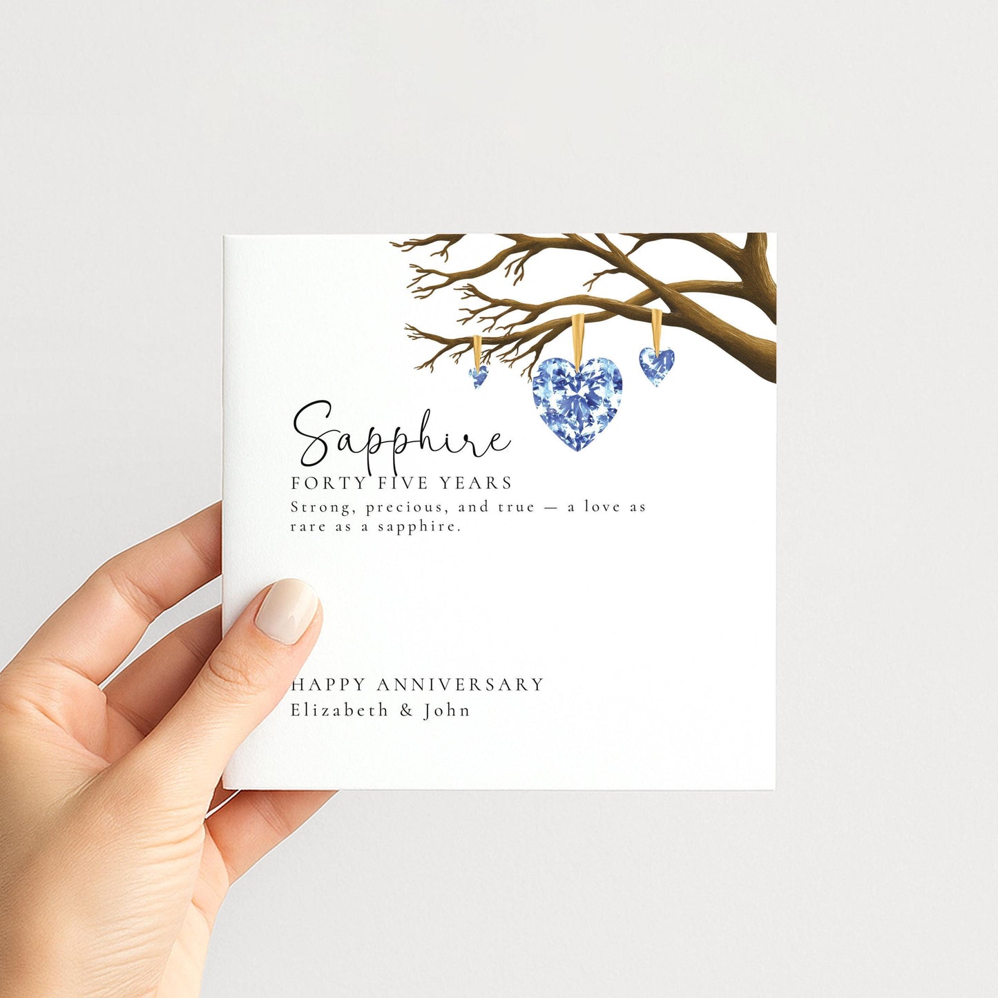 45th Wedding Anniversary Card - Sapphire Anniversary Card With Custom Message
