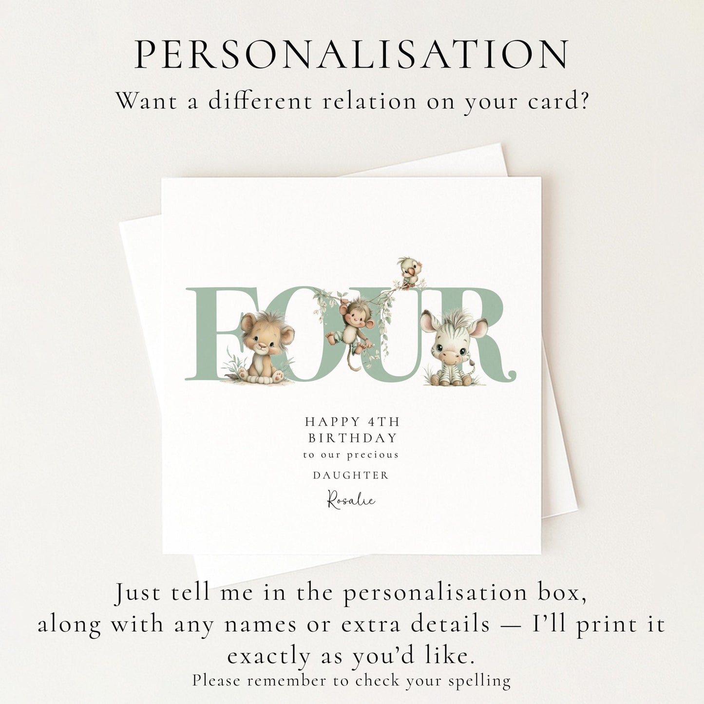 4th Birthday Card for Daughter - Whimsi Lilley