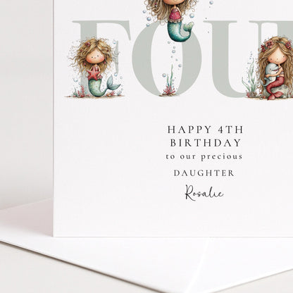 4th Birthday Card for Daughter - Whimsi Lilley