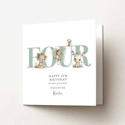 4th Birthday Card for Daughter - Whimsi Lilley