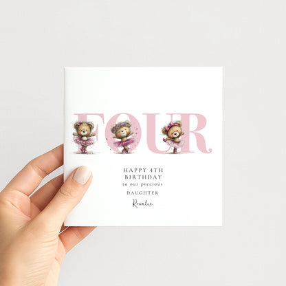 4th Birthday Card for Daughter - Whimsi Lilley