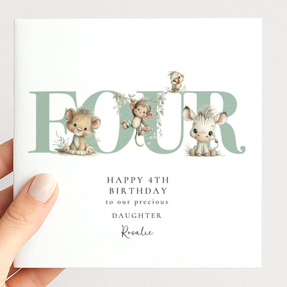 4th Birthday Card for Daughter - Whimsi Lilley