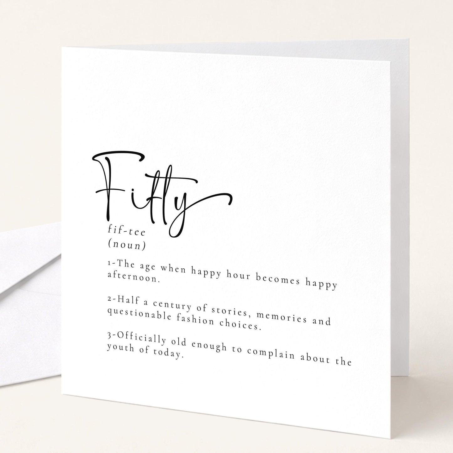 50th Birthday Card - Funny Milestone Greeting With Premium Matte Finish