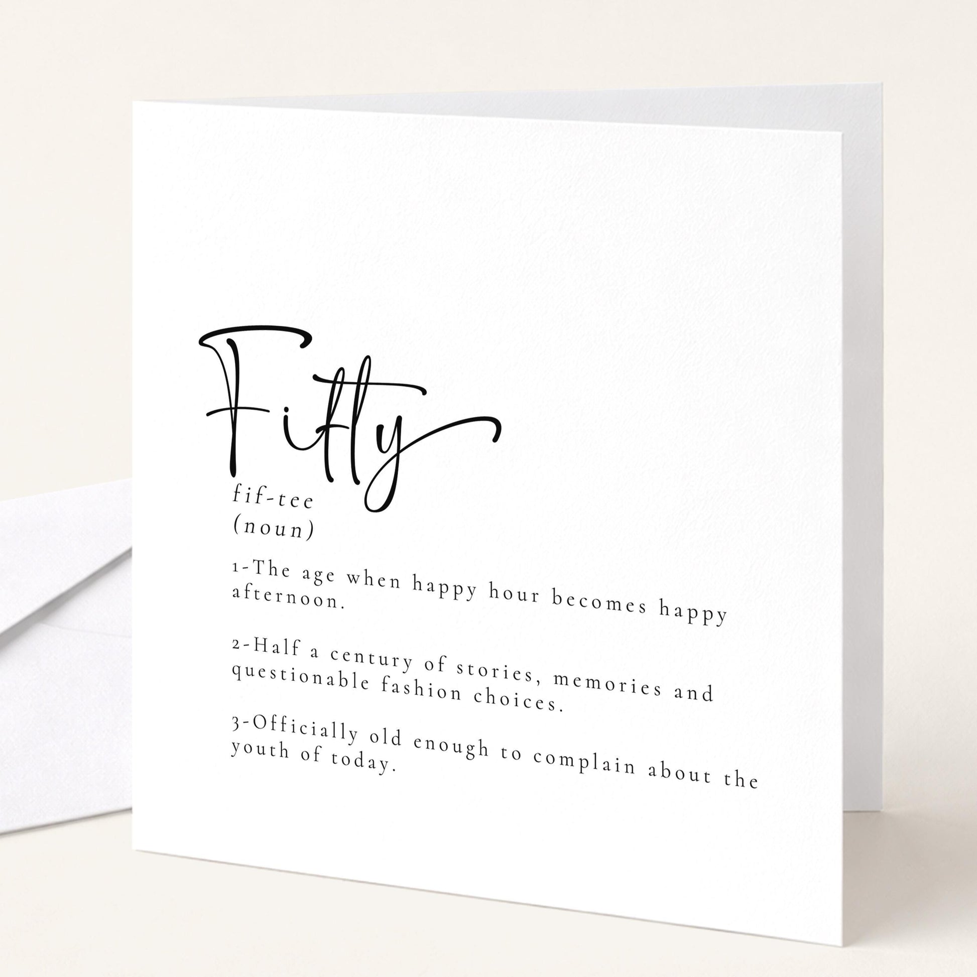 50th Birthday Card - Funny Milestone Greeting With Premium Matte Finish