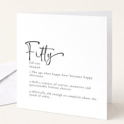 50th Birthday Card - Funny Milestone Greeting With Premium Matte Finish