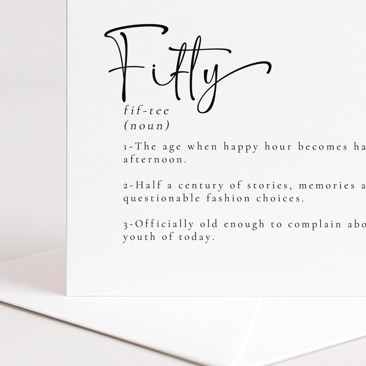 50th Birthday Card - Funny Milestone Greeting With Premium Matte Finish