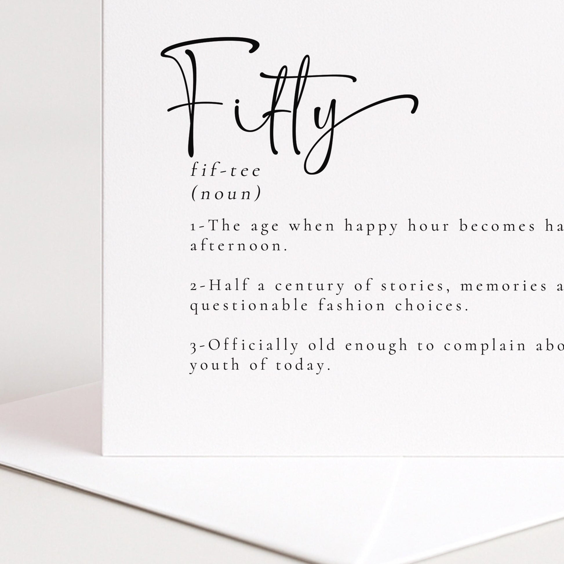 50th Birthday Card - Funny Milestone Greeting With Premium Matte Finish