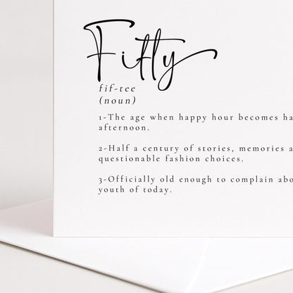 50th Birthday Card - Funny Milestone Greeting With Premium Matte Finish
