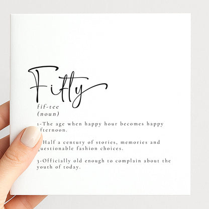 50th Birthday Card - Funny Milestone Greeting With Premium Matte Finish