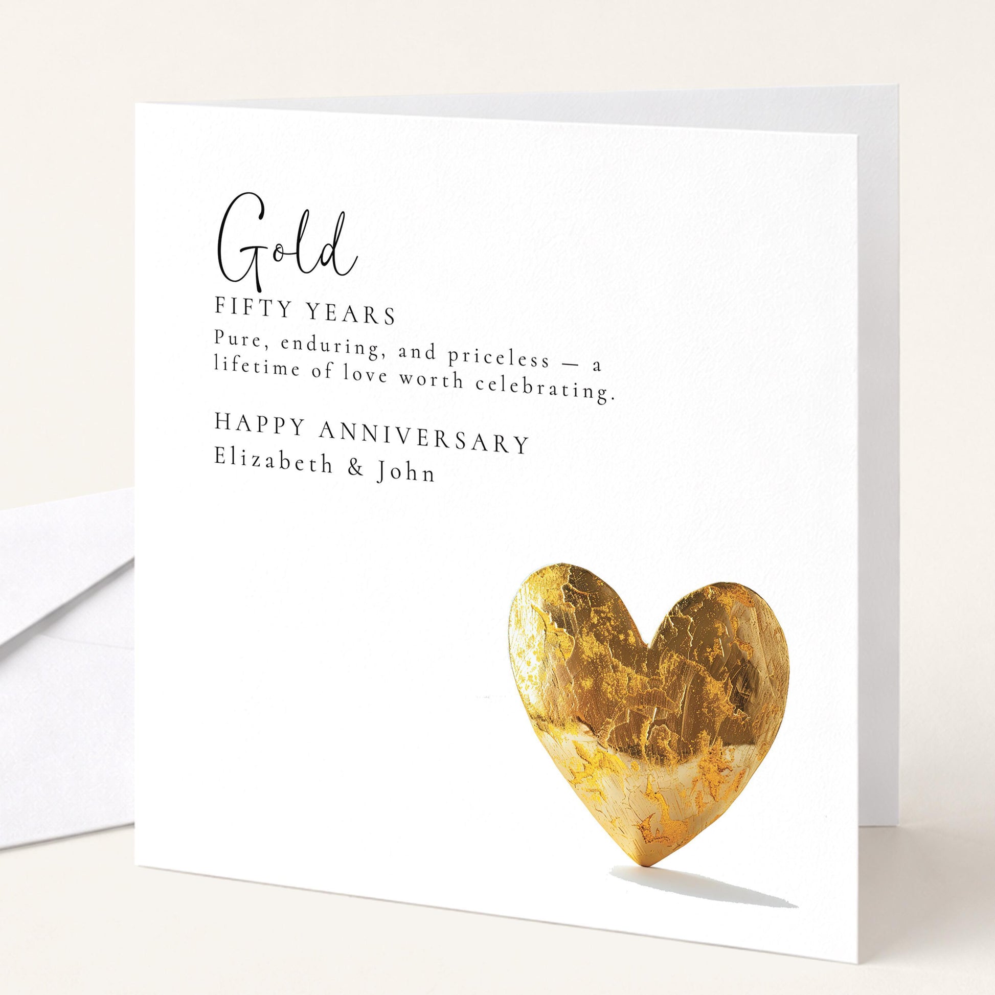 50th Wedding Anniversary Card – Gold Anniversary Personalised Greeting