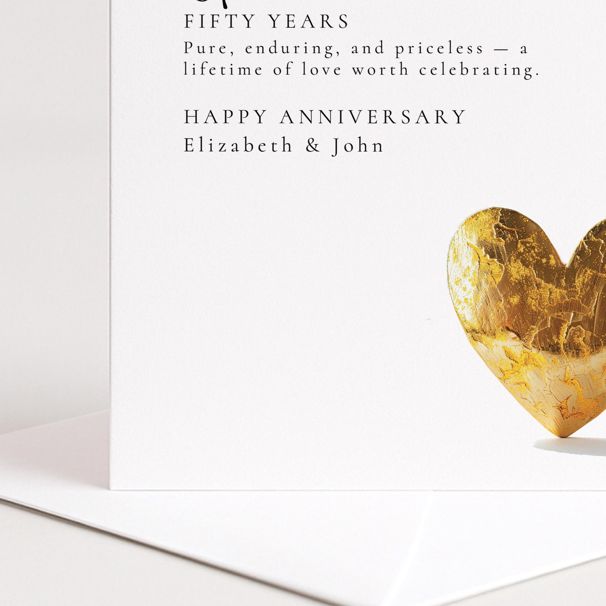 50th Wedding Anniversary Card – Gold Anniversary Personalised Greeting