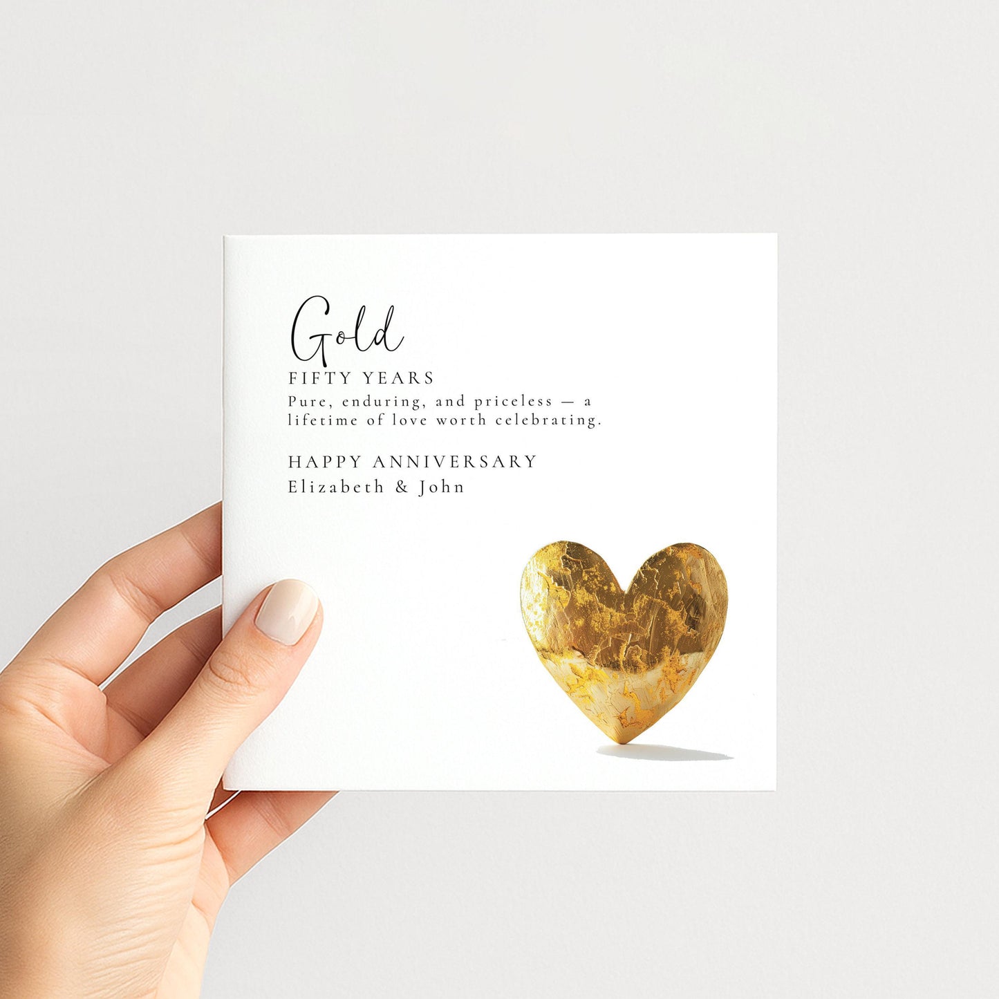 50th Wedding Anniversary Card – Gold Anniversary Personalised Greeting