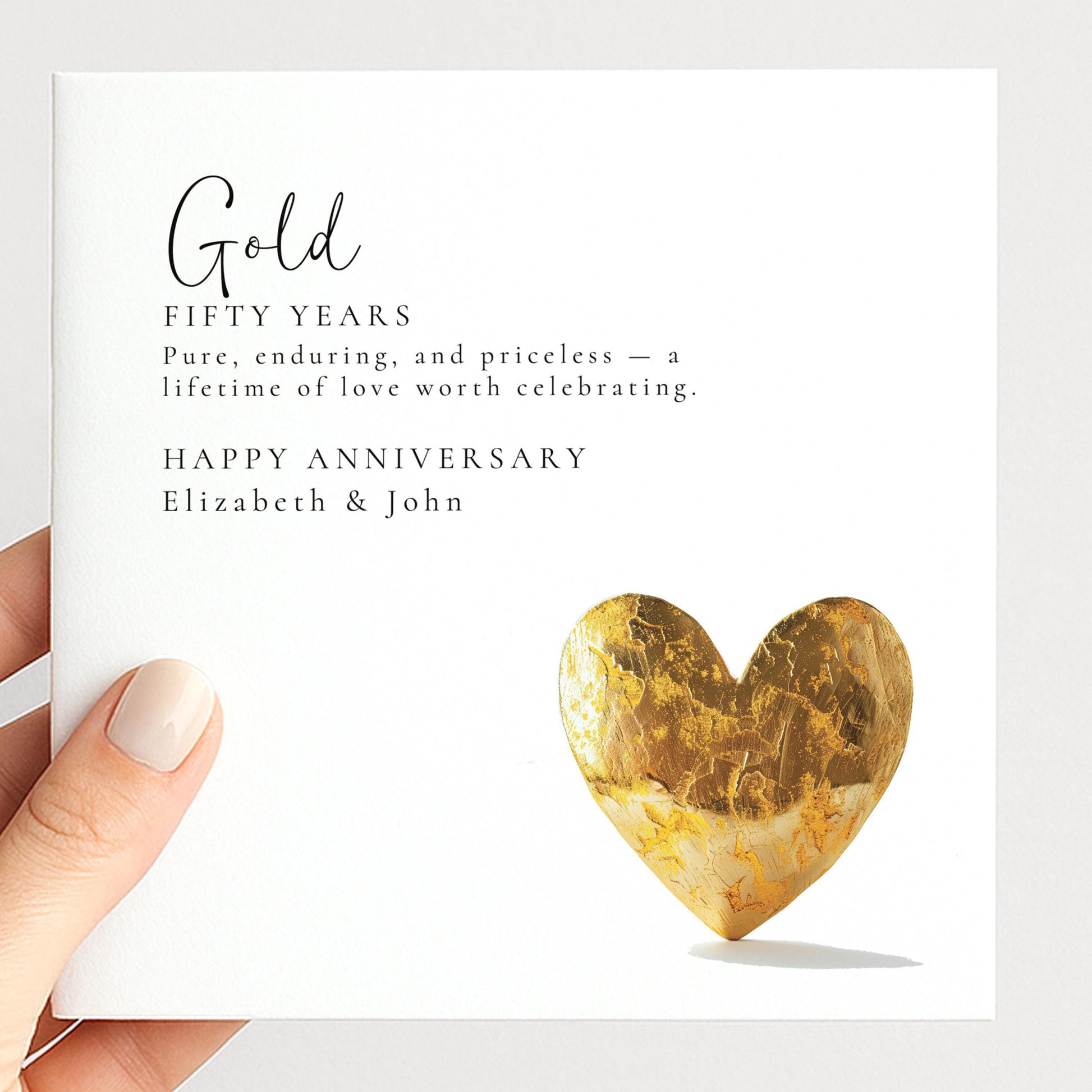 50th Wedding Anniversary Card – Gold Anniversary Personalised Greeting