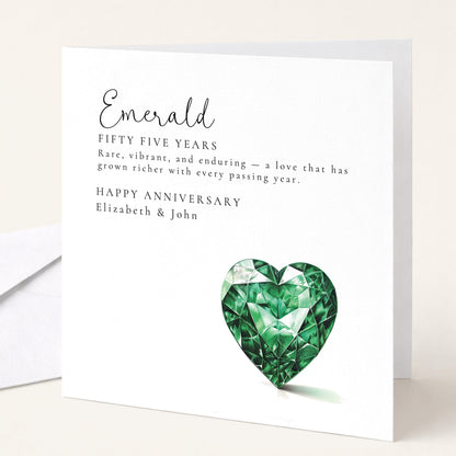 55th Wedding Anniversary Card – Personalised Emerald Anniversary With Custom Message