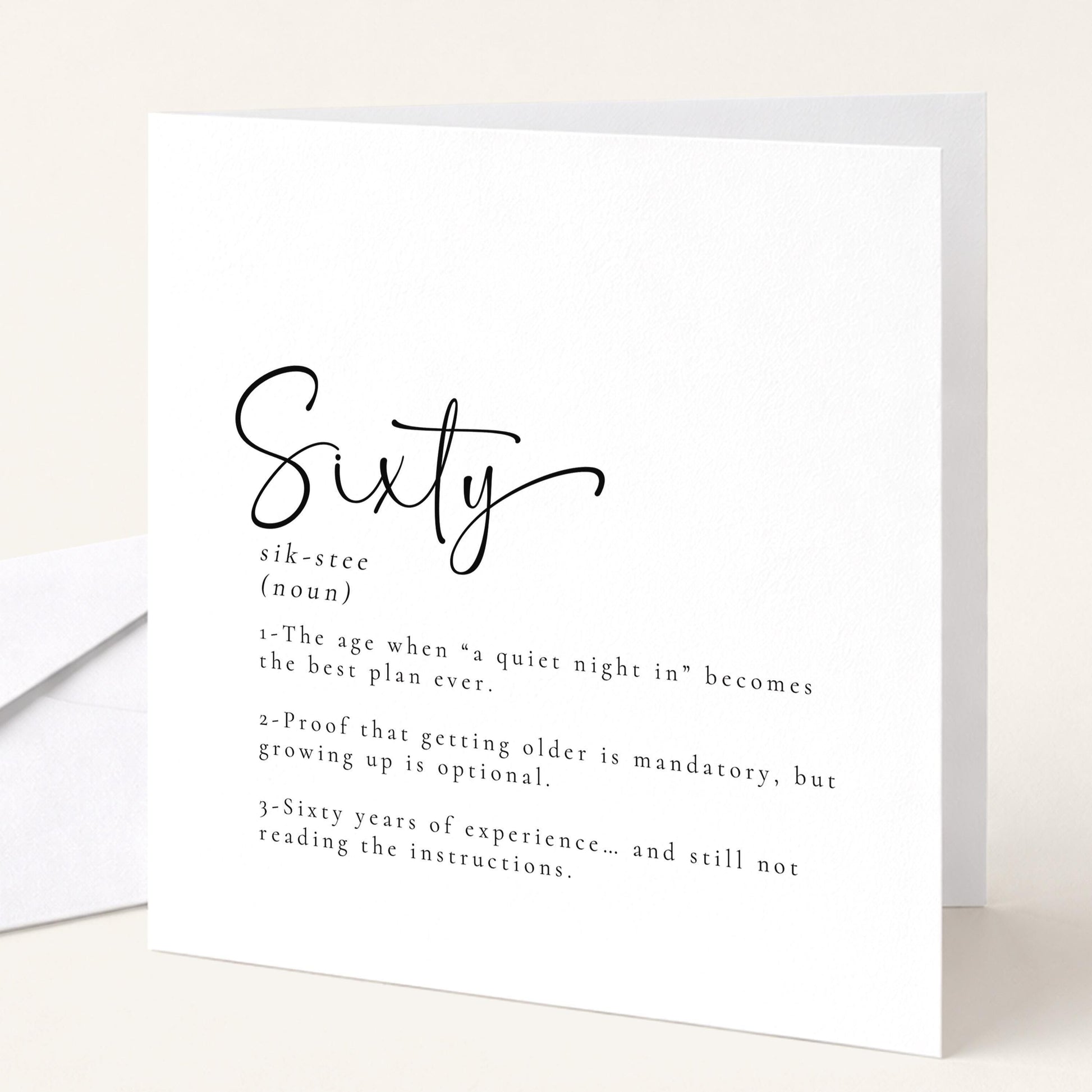 60th Birthday Card - Funny Milestone Greeting on Premium Matte Card