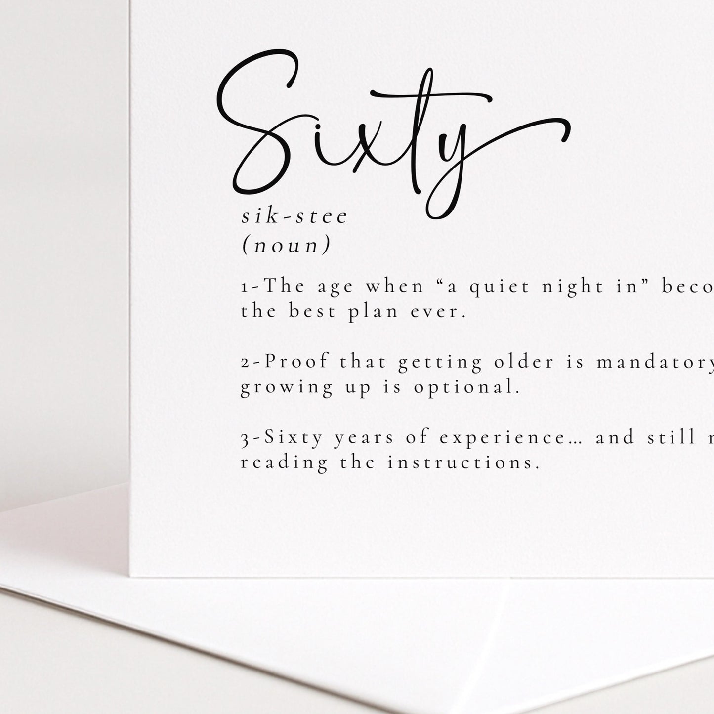 60th Birthday Card - Funny Milestone Greeting on Premium Matte Card