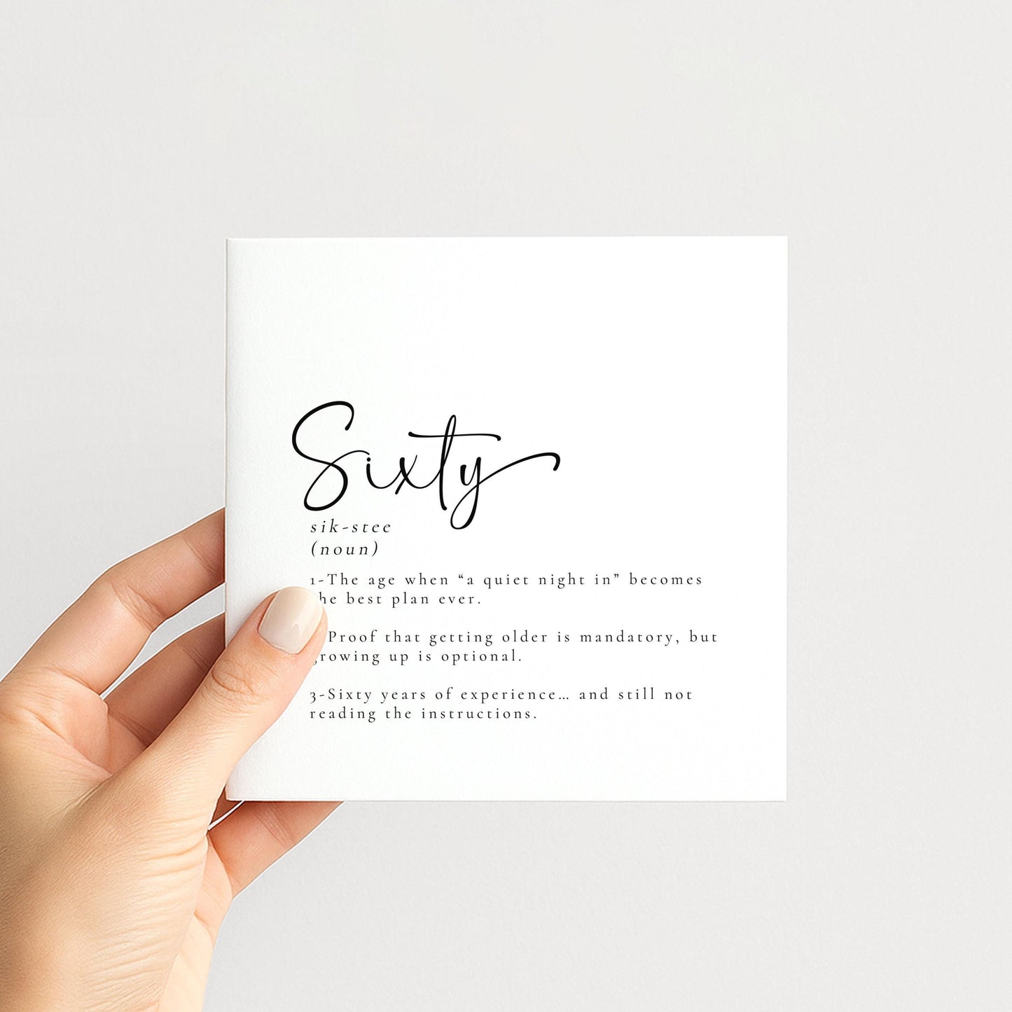 60th Birthday Card - Funny Milestone Greeting on Premium Matte Card