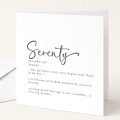 70th Birthday Card - Funny Milestone Greeting With Premium Matte Finish