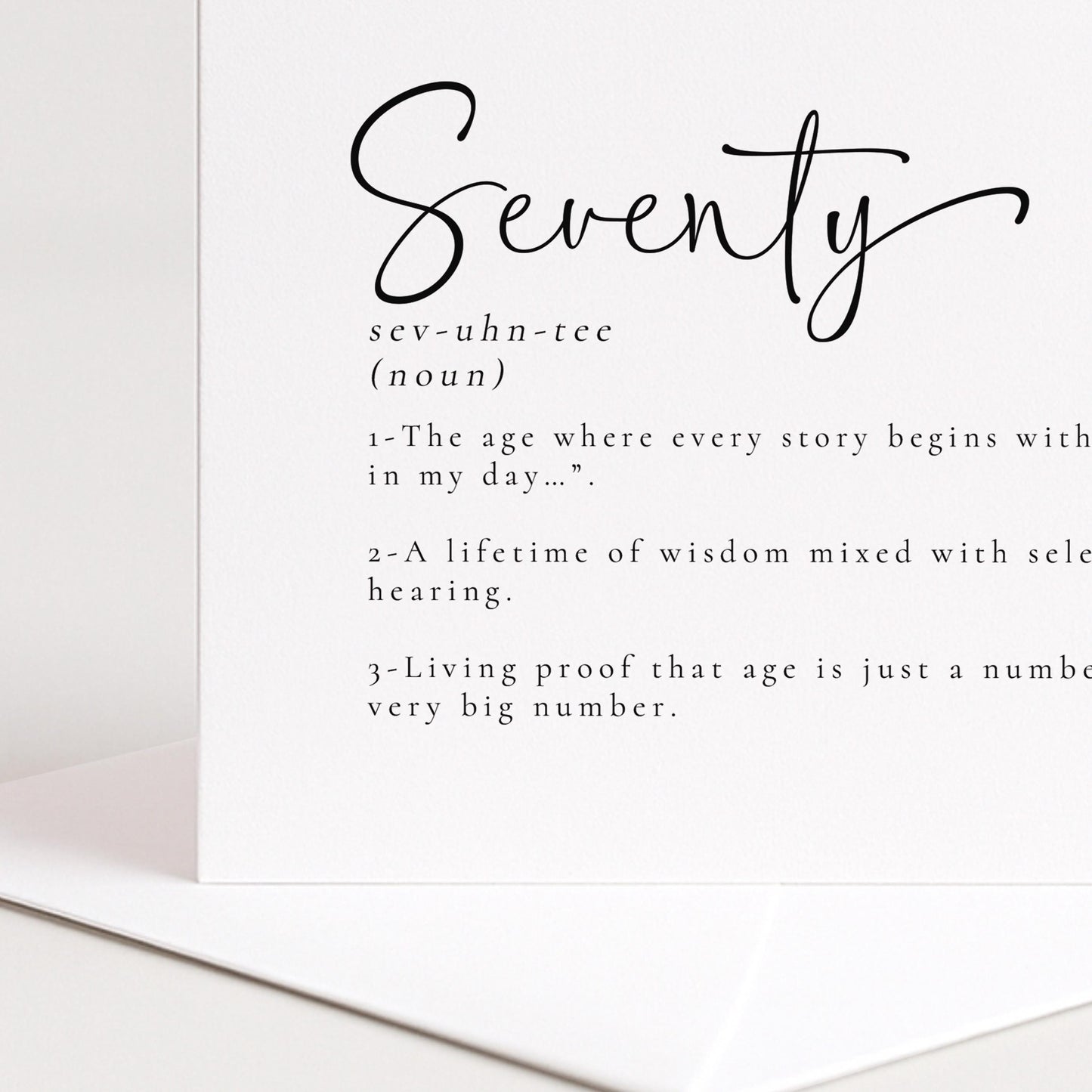 70th Birthday Card - Funny Milestone Greeting With Premium Matte Finish