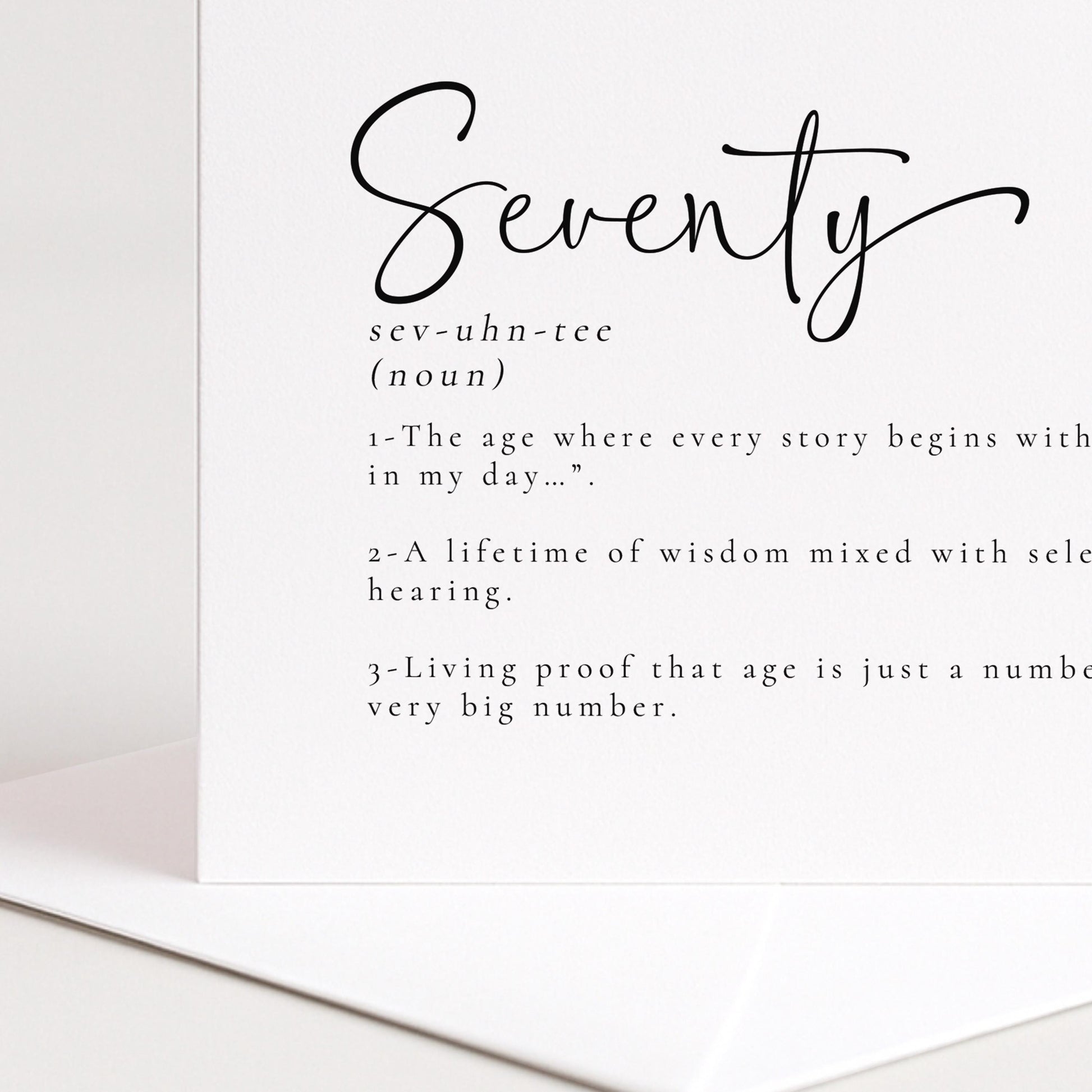 70th Birthday Card - Funny Milestone Greeting With Premium Matte Finish