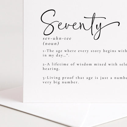 70th Birthday Card - Funny Milestone Greeting With Premium Matte Finish