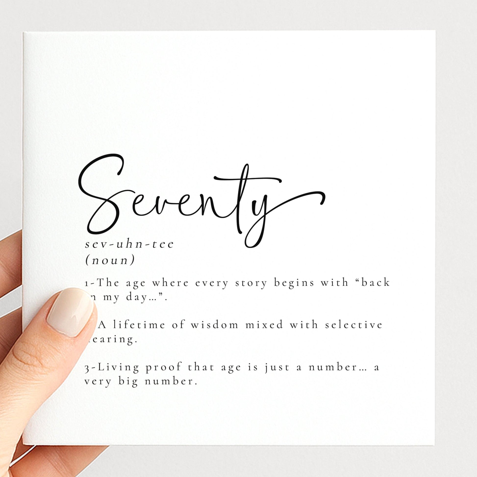 70th Birthday Card - Funny Milestone Greeting With Premium Matte Finish