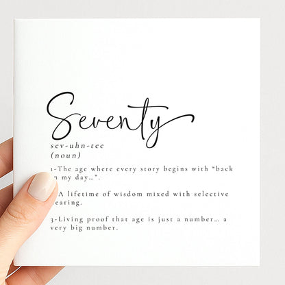 70th Birthday Card - Funny Milestone Greeting With Premium Matte Finish