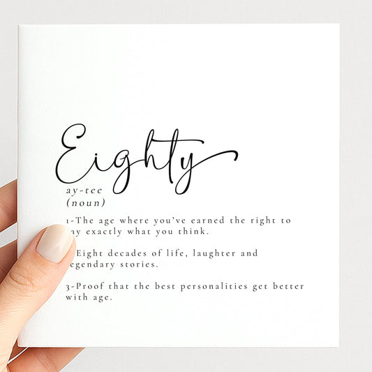 80th Birthday Card - Funny Milestone Celebration With Matte Finish & Envelope