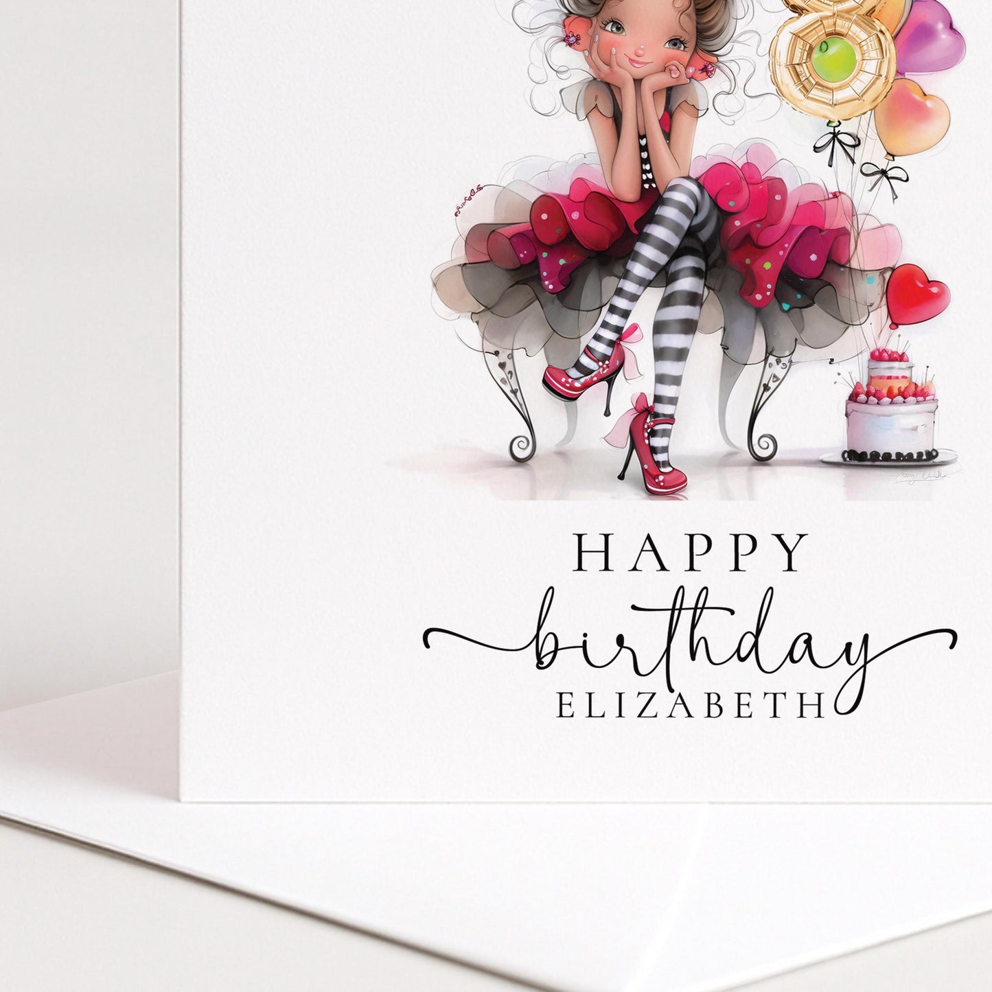 8th Birthday Card for Girl