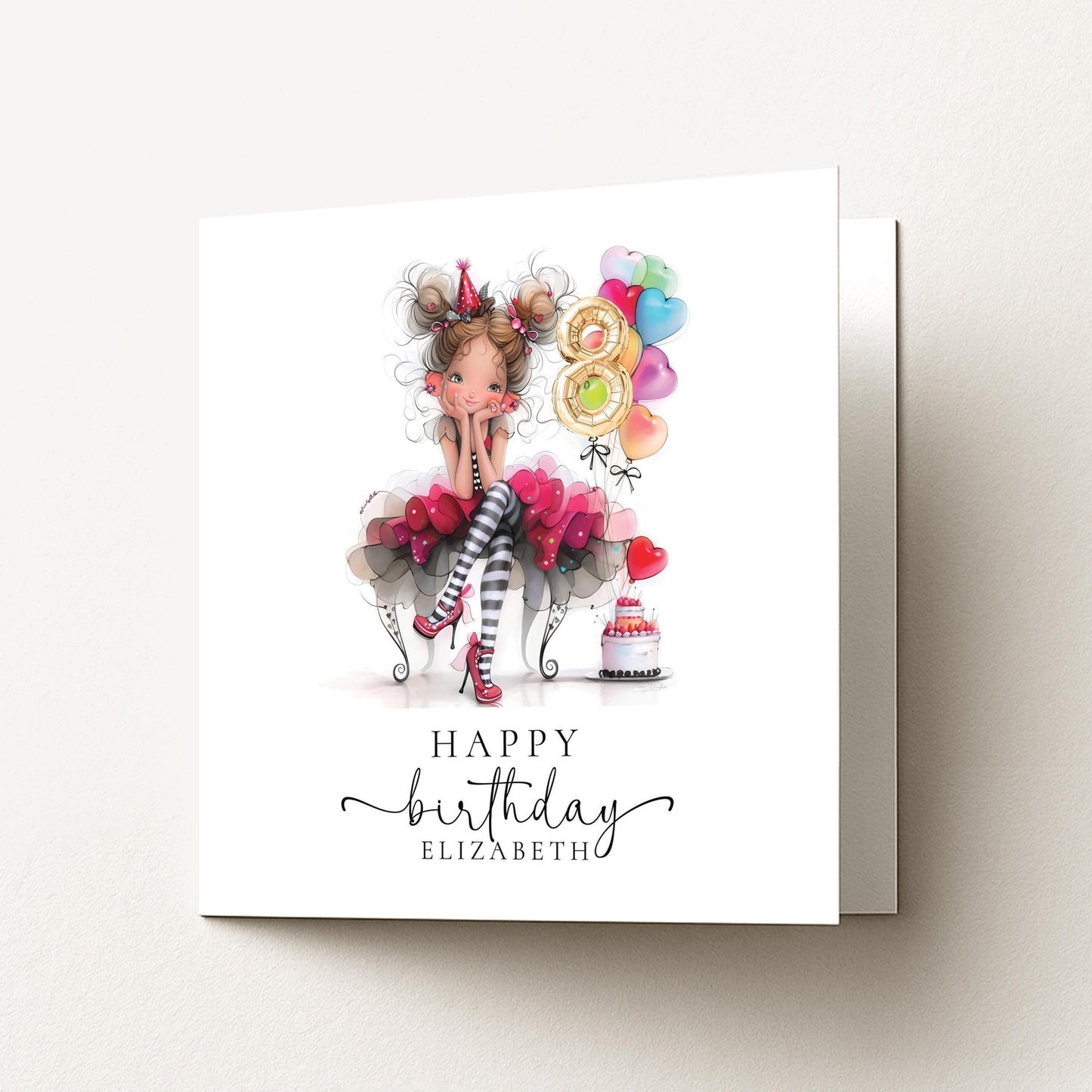 8th Birthday Card for Girl