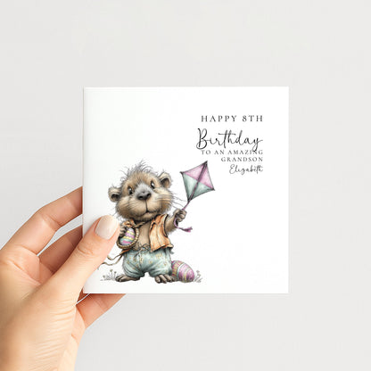 8th Birthday Card for Grandson Capybara