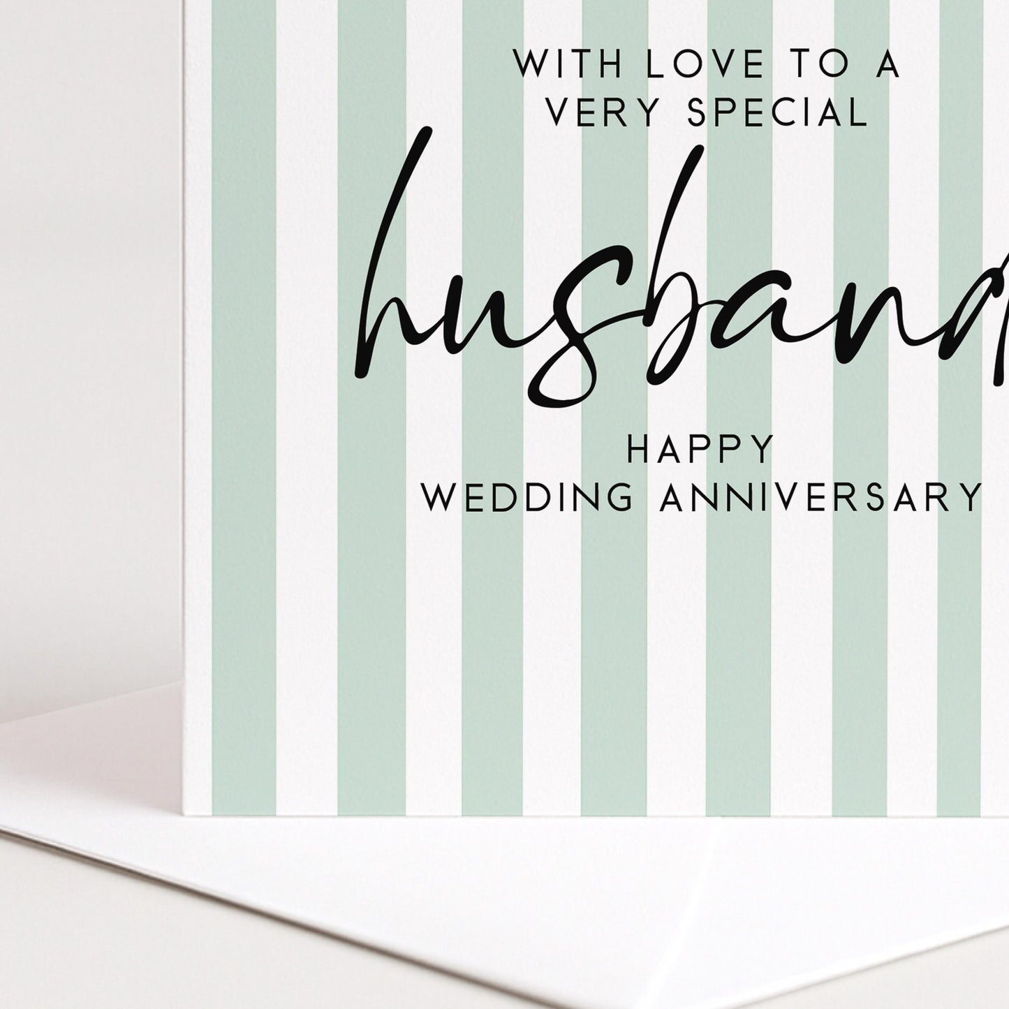 Anniversary Card Husband - Blue Stripe Personalised Romantic Greeting