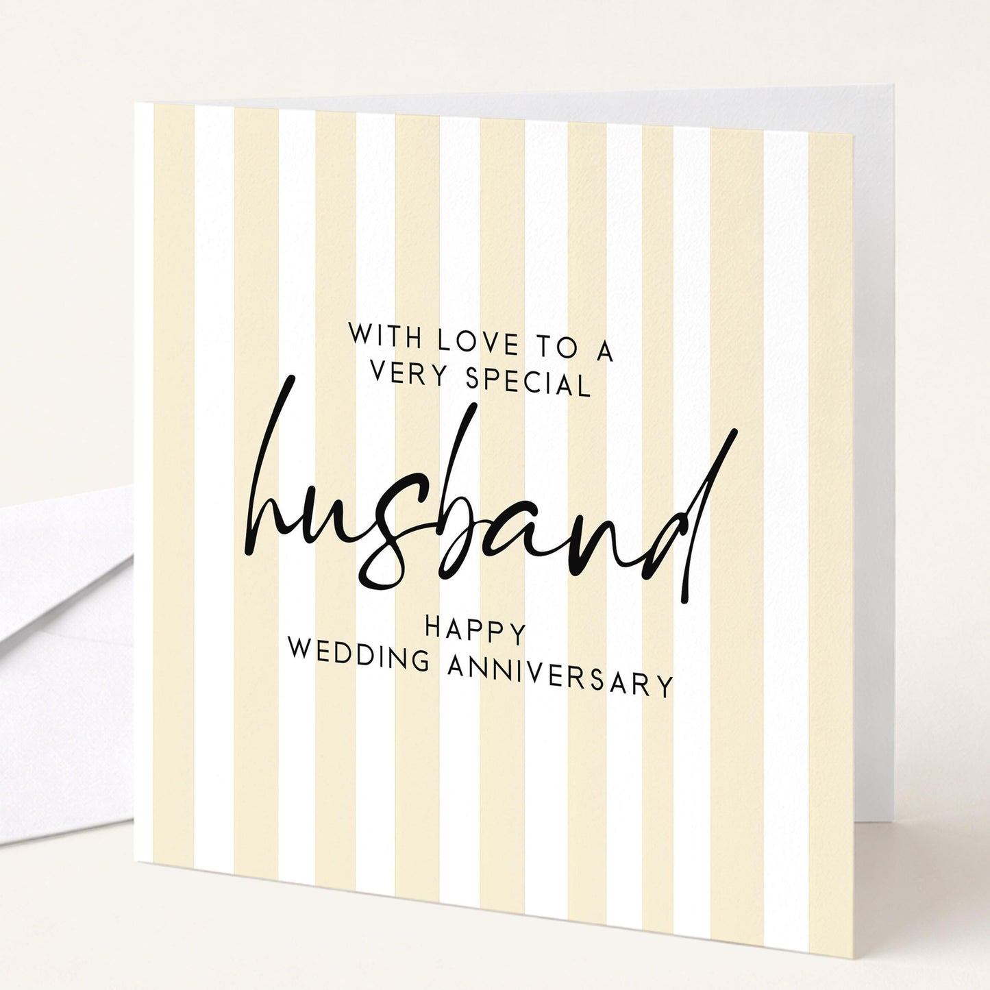 Anniversary Card Husband - Blue Stripe Personalised Romantic Greeting