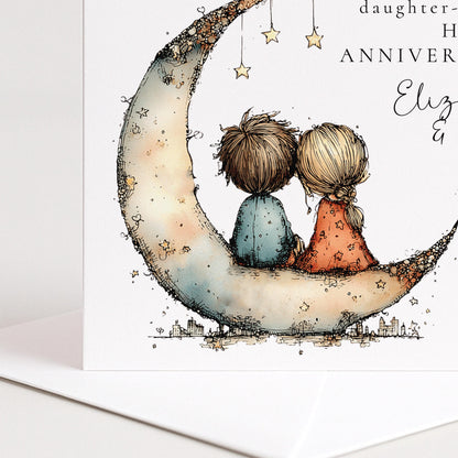 Anniversary Card Son Daughter-in-Law | Sentimental Folded Matte Card For Special Couple Gift