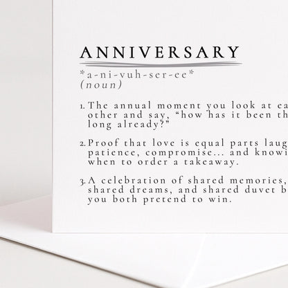 Anniversary Definition Card – Premium Matte, Minimalist Romantic Greeting