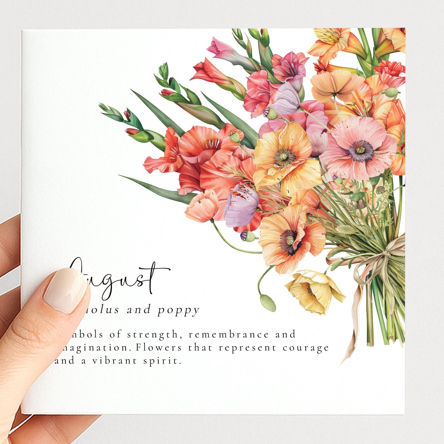 August Birth Flower Card