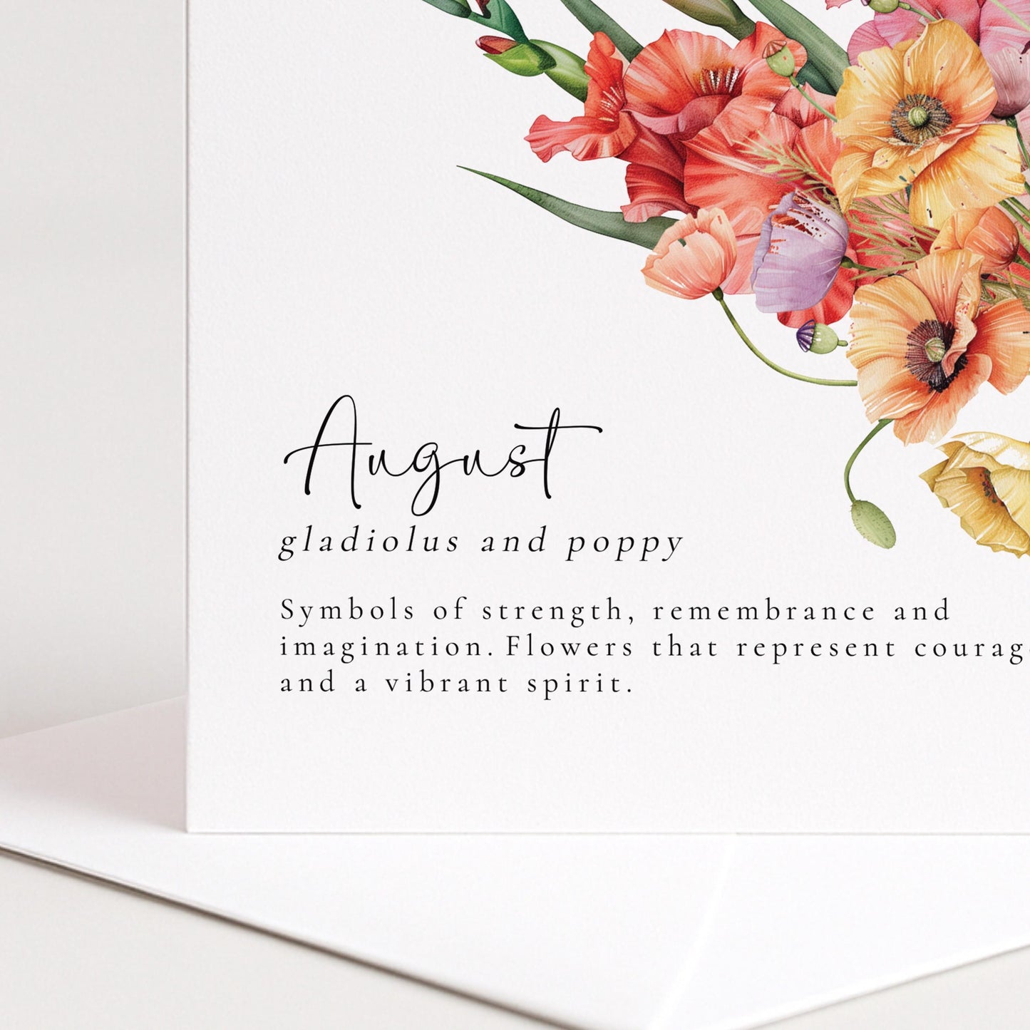 August Birth Flower Card