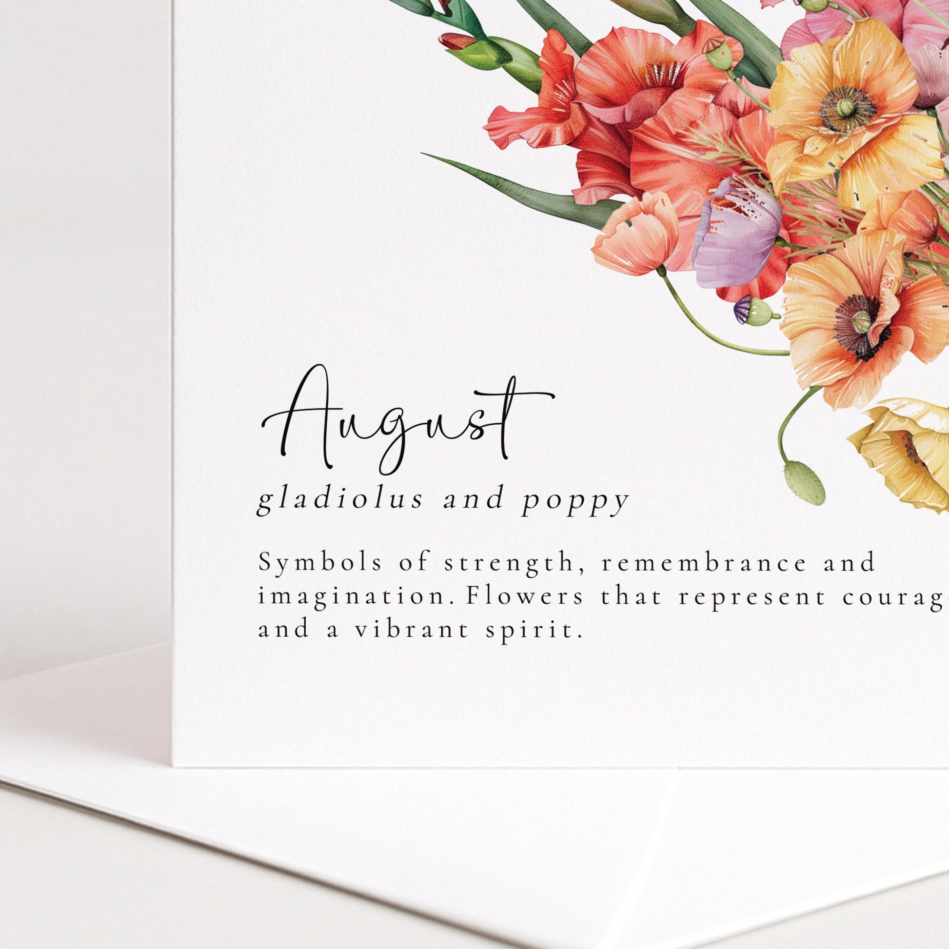 August Birth Flower Card