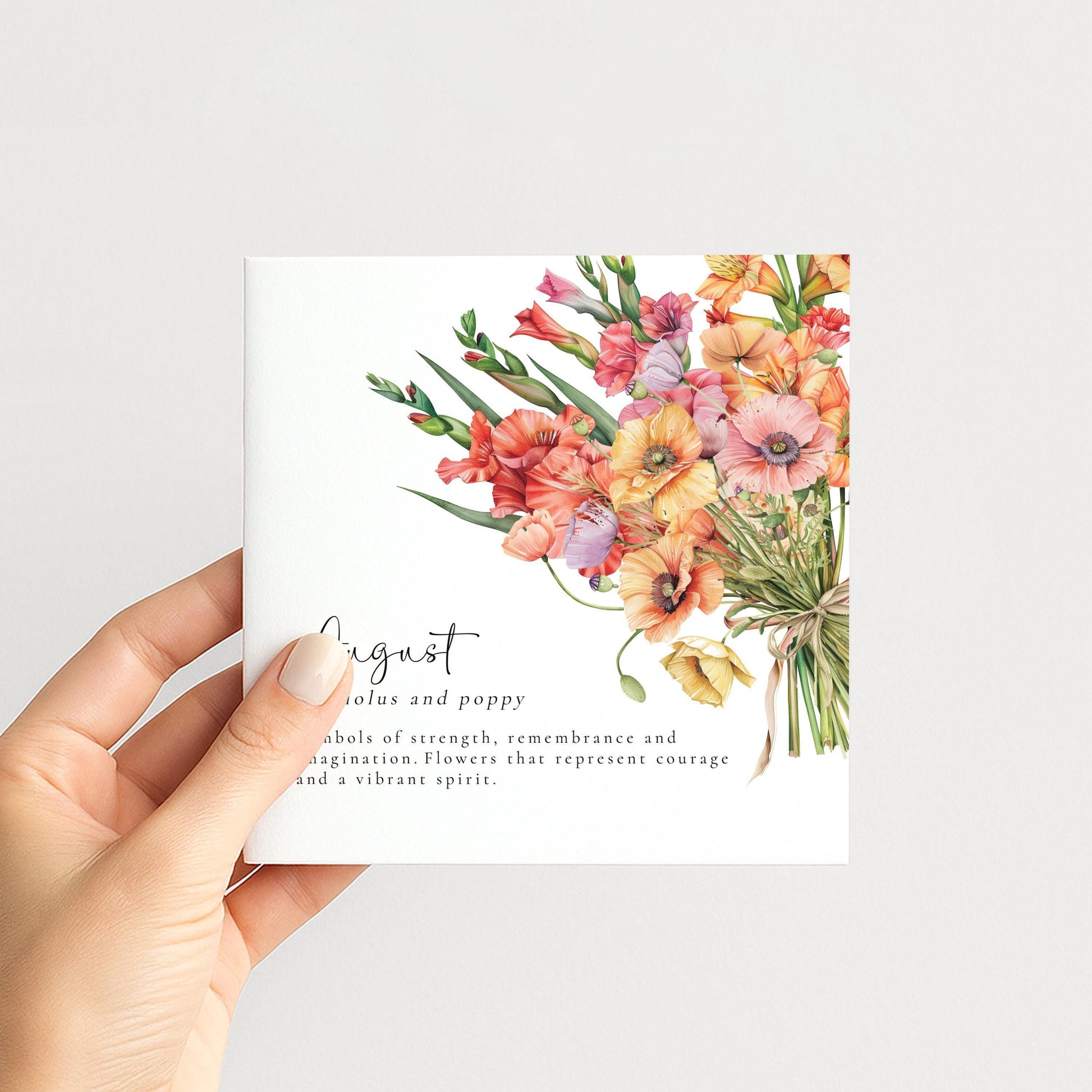 August Birth Flower Card
