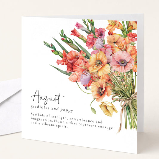 August Birth Flower Card