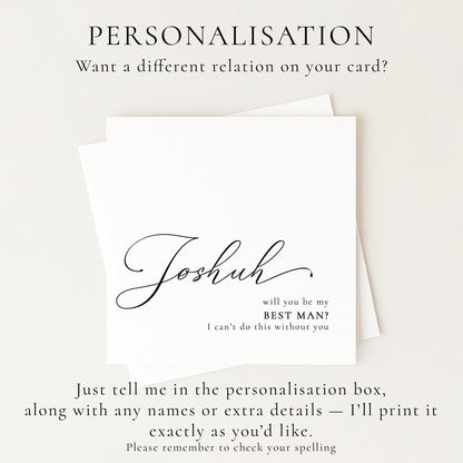 Best Man Proposal Card – Personalised Wedding Keepsake Matte Finish Card