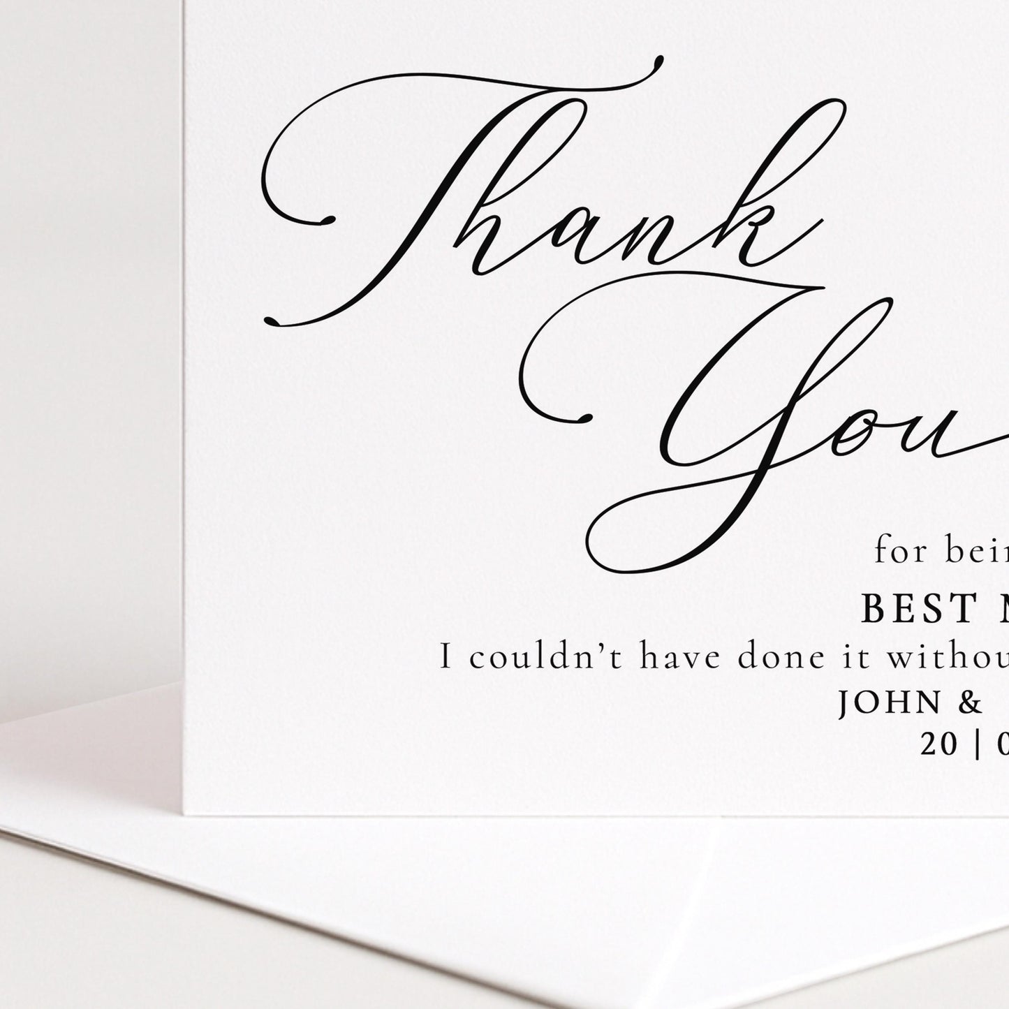 Best Man Thank You Card - Personalised Wedding Keepsake With Premium Matte Finish