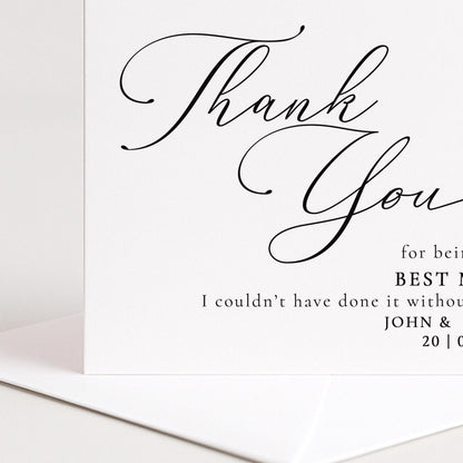Best Man Thank You Card - Personalised Wedding Keepsake With Premium Matte Finish