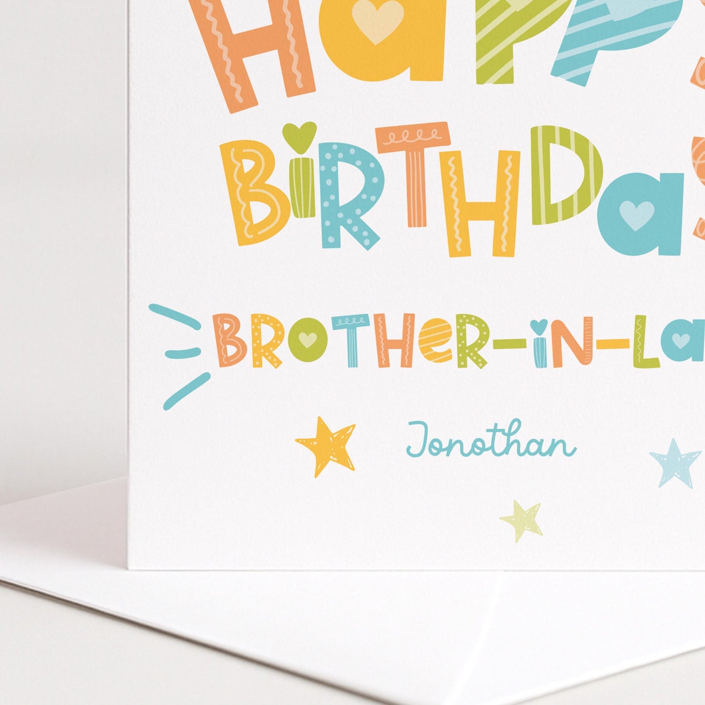 Birthday Card Brother In Law - Personalised Fun Colourful Greeting Card With Name