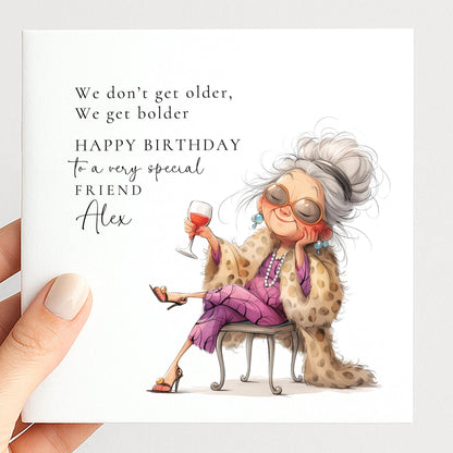 Birthday Card Friend – Personalised Stylish Greeting Card With Funny Humour