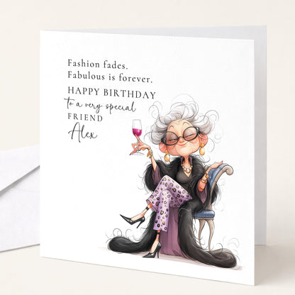 Birthday Card Friend - Personalised Stylish Greeting Card With Name | Whimsi Lilley