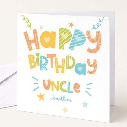Birthday Card Uncle - Personalised Fun Uncle Card With Matte Finish & Cheerful Design