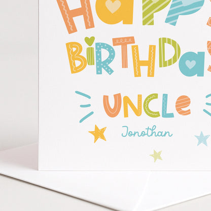 Birthday Card Uncle - Personalised Fun Uncle Card With Matte Finish & Cheerful Design