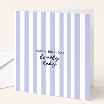 Birthday Card for Her Simple Stripe