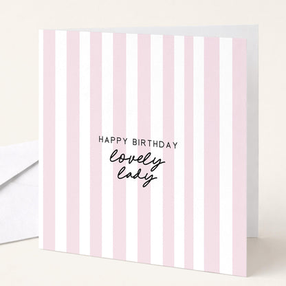 Birthday Card for Her Simple Stripe